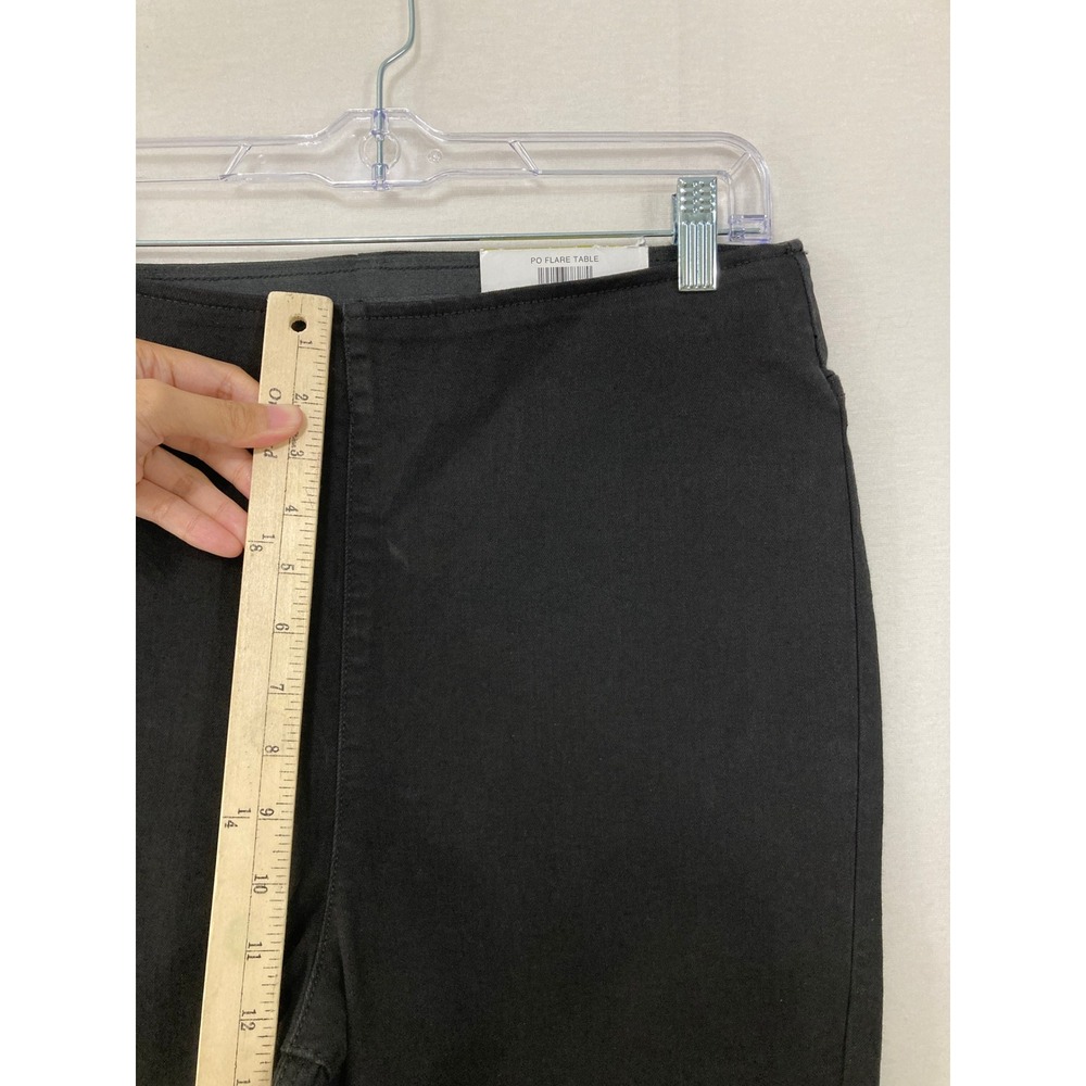 New INC Pull-On Flare Pants size 14 Deep Black High Rise Stretch Trousers Preppy - Picture 5 of 10